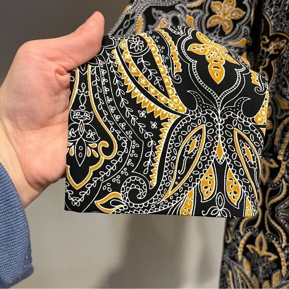 Tahari Black and Gold Mini Sheath Dress with 3/4 Sleeves - Picture 5 of 15